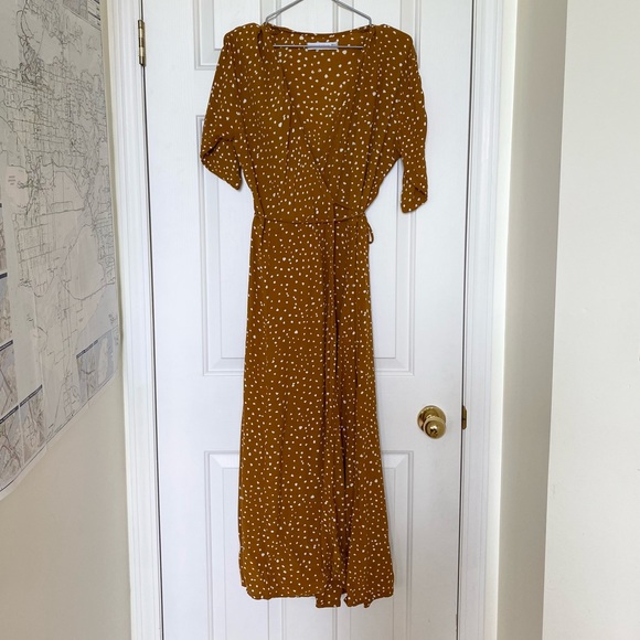 Faithfull the Brand chiara dot print mustard dress - Picture 7 of 13